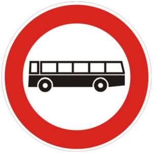 Segnale in lamiera cartello stradale disco d.60 transito vietato agli autobus figura ii 59 art.117 classe 1