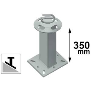 Torretta h 350 base inclinata 200×280 mm zincata a caldo